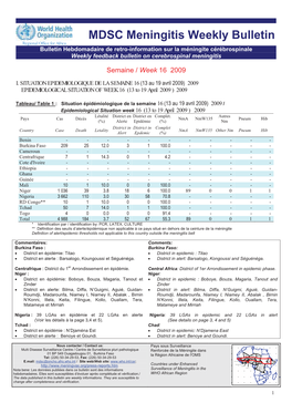 MDSC Meningitis Weekly Bulletin