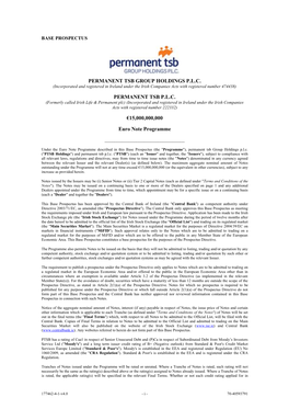 Permanent Tsb Group Holdings P.L.C. Permanent