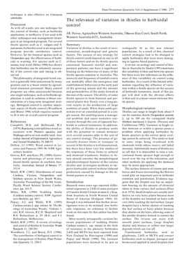 The Relevance of Variation in Thistles to Herbicidal Control