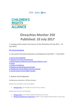 Oireachtas Monitor 250 Published