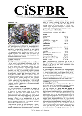 CISFBR Summer 2010 Newsletter - 1 Cross-Referencing with Site Visits to Assess the Condition of Plants