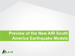 AIR South America Earthquake Model Webinar