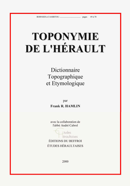 Toponymie ~ El'herault