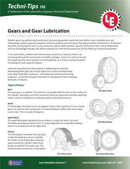 Gears & Gear Lubrication