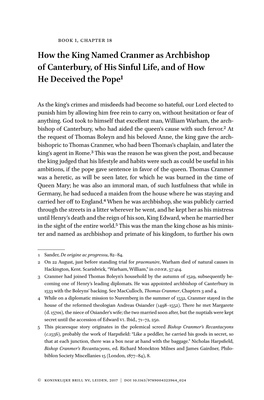 How the King Named Cranmer As Archbishop of Canterbury, of His Sinful Life, and of How He Deceived the Pope1