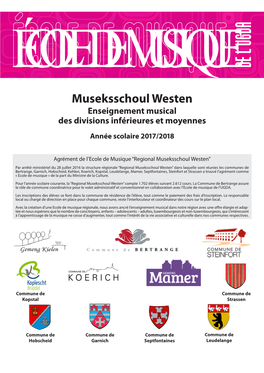 Museksschoul Westen Enseignement Musical Des Divisions Inférieures Et Moyennes Année Scolaire 2017/2018