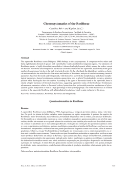 Chemosystematics of the Rosiflorae