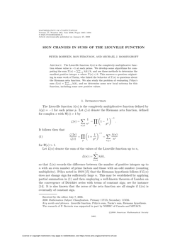 Sign Changes in Sums of the Liouville Function