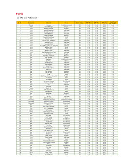 List of Ala-Carte Paid Channels