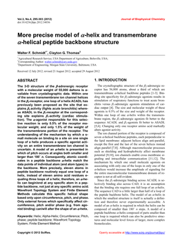 Precise Model of Α-Helix and Transmembrane Α