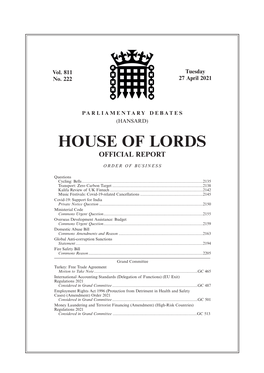 House of Lords Official Report