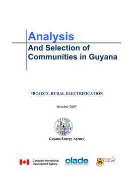 Analysis and Selection of Communities in Guyana