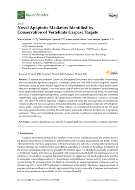 Novel Apoptotic Mediators Identified by Conservation of Vertebrate