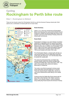 Rockingham to Perth Bike Ride