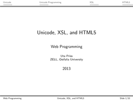 Unicode, XSL, and HTML5 (Pdf)