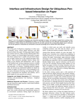 Interface and Infrastructure Design for Ubiquitous Pen- Based Interaction