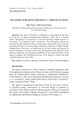 The Synopsis of the Genus Echinophora L. (Apiaceae) in Turkey