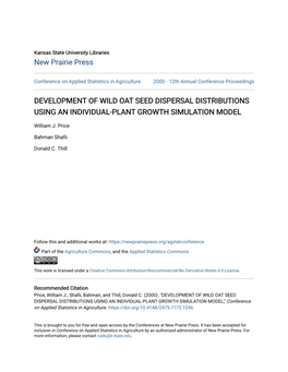 Development of Wild Oat Seed Dispersal Distributions Using an Individual-Plant Growth Simulation Model