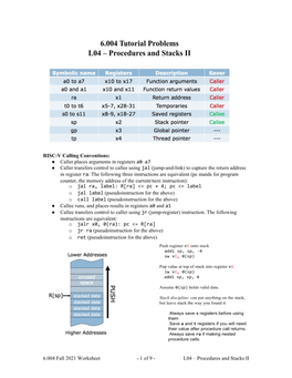 RISC-V Calling Conventions: Caller Places Arguments in Registers