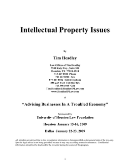 Intellectual Property Issues