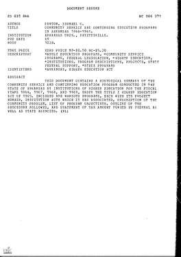 Identifiers Document Resume Ac 006 371 Benton, Ishmael C