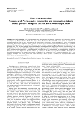 Assessment of Pteridophytes' Composition and Conservation