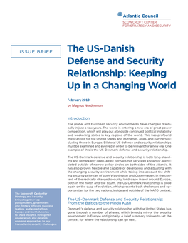 The US-Danish Defense and Security Relationship: Keeping up in a Changing World