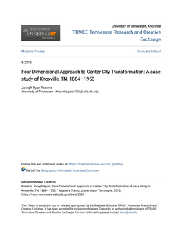 A Case Study of Knoxville, TN: 1884—1950