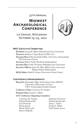 2011 Midwest Archaeological Conference Program