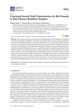 Courtyard Sound Field Characteristics by Bell Sounds in Han Chinese Buddhist Temples