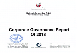 Corporate Governance Report of 2018