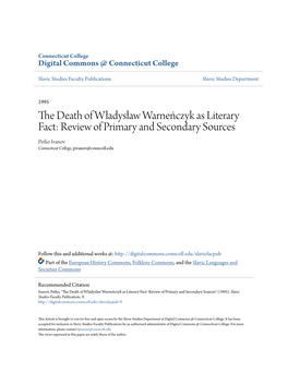 The Death of Władysław Warneńczyk As Literary Fact