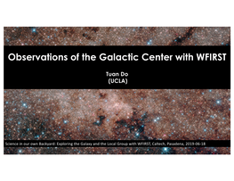 Observations of the Galactic Center with WFIRST