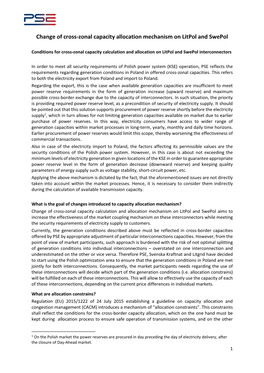 Change of Cross-Zonal Capacity Allocation Mechanism on Litpol and Swepol