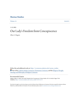 Our Lady's Freedom from Concupiscence Alban A