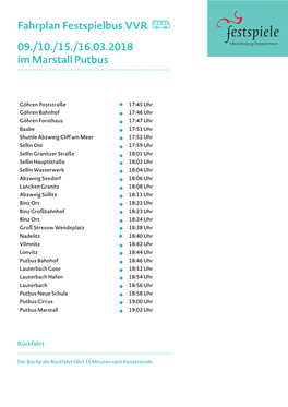 Fahrplan Festspielbus VVR 12.03.2018 Im Theater Putbus