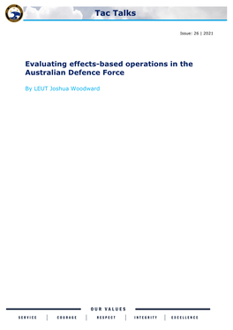 Evaluating Effects-Based Operations in the Australian Defence Force