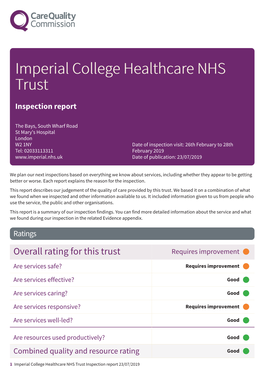 RYJ Imperial College Healthcare NHS Trust (26/02/2019)