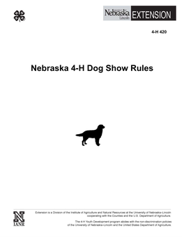 Nebraska 4-H Dog Show Rules