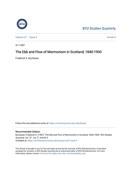 The Ebb and Flow of Mormonism in Scotland, 1840-1900