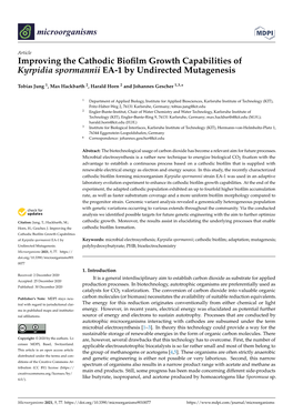 Improving the Cathodic Biofilm Growth Capabilities of Kyrpidia Spormannii