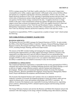 1 SECTION 12 NYPA Is Unique Among New York State's Public
