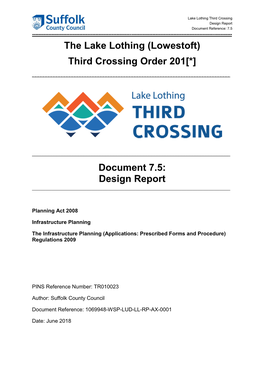 The Lake Lothing (Lowestoft) Third Crossing Order 201[*]