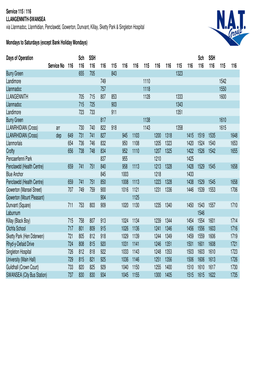 Service 115 / 116 LLANGENNITH-SWANSEA Via Llanmadoc, Llanrhidian, Penclawdd, Gowerton, Dunvant, Killay, Sketty Park & Singleton Hospital