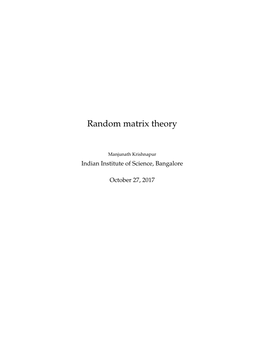 Random Matrix Theory