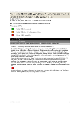 NNT CIS Microsoft Windows 7 Benchmark V2.1.0 Level 1+Bit Locker