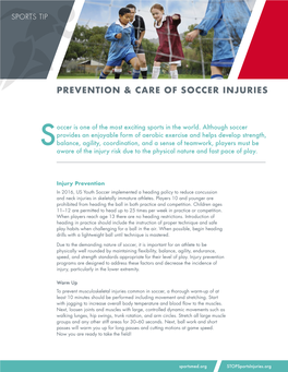 Prevention & Care of Soccer Injuries