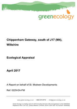 Wiltshire Ecological Appraisal April 2017