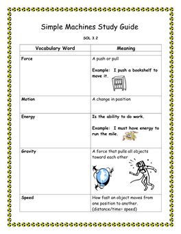 Simple Machines Study Guide