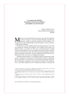 La Respuesta Periodística Al Atentado Contra Carrero Blanco: ¿Serenidad O Uso De La Fuerza?